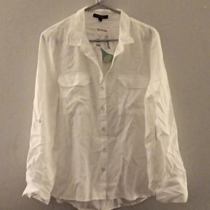 Brand new white button down